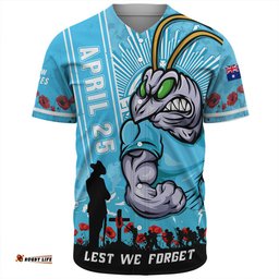 Amazing Aussie New South Wales Blues Anzac Day Lest We Forget Strong Fighting Spirit Baseball Shirt