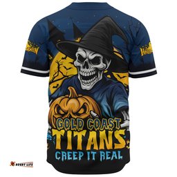 Amazing Aussie Gold Coast Titans Dark Moon Rugby Halloween Battle Edition Baseball Shirt