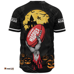 Amazing Aussie Collingwood Full Moon Fever Halloween Supporter Baseball Shirt