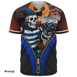 Amazing Aussie Geelong Cats Halloween Night Reaper Zipper Baseball Shirt