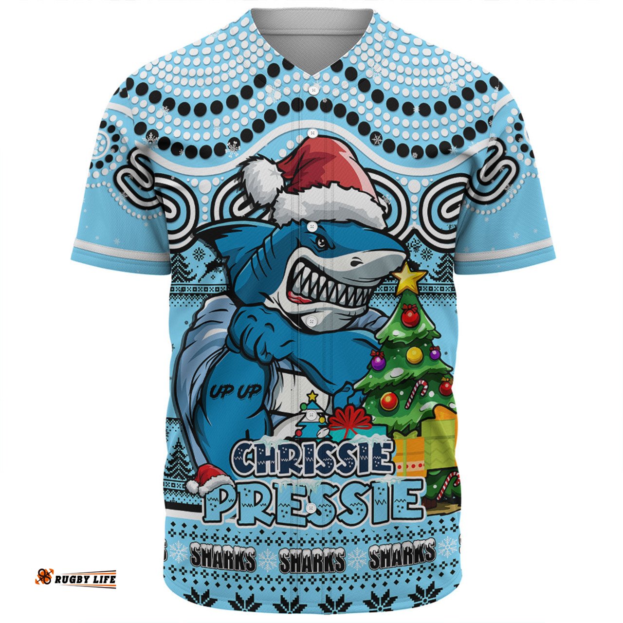 Amazing Aussie Cronulla Sutherland Sharks Aussie Ugly Christmas For Die Hard Fan Supporters Baseball Shirt