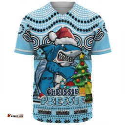 Amazing Aussie Cronulla Sutherland Sharks Aussie Ugly Christmas For Die Hard Fan Supporters Baseball Shirt