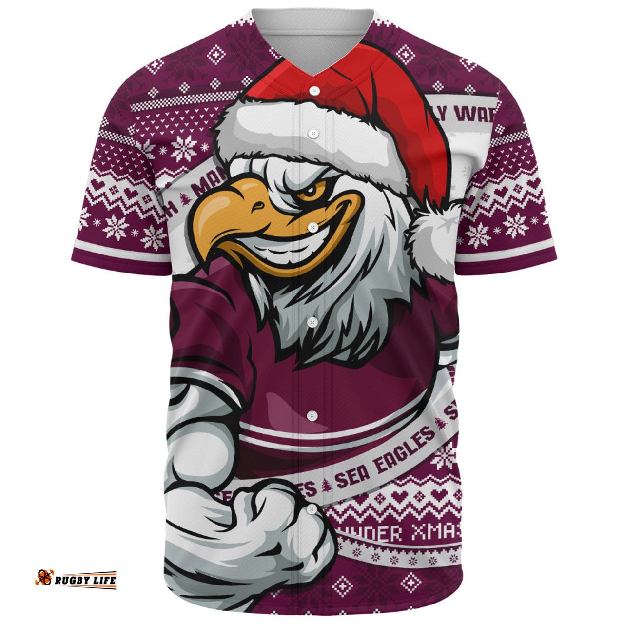 Amazing Aussie Manly Warringah Sea Eagles Ugly Knit Style For Christmas Game Fans Baseball Shirt