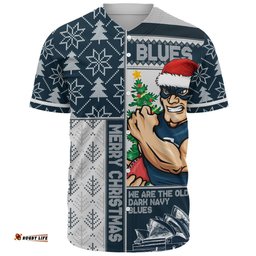 Amazing Aussie Carlton Merry Christmas Knit Style Festive Spirit Baseball Shirt