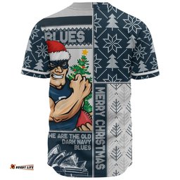Amazing Aussie Carlton Merry Christmas Knit Style Festive Spirit Baseball Shirt