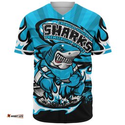 Amazing Aussie Cronulla Sutherland Sharks Premiership Series Sports Gear Baseball Shirt