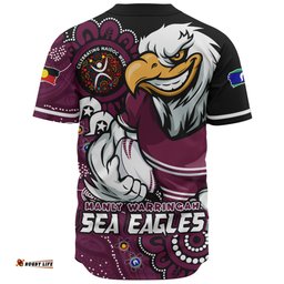 Amazing Aussie Manly Warringah Sea Eagles Power Through Generations NAIDOC Edition Baseball Shirt