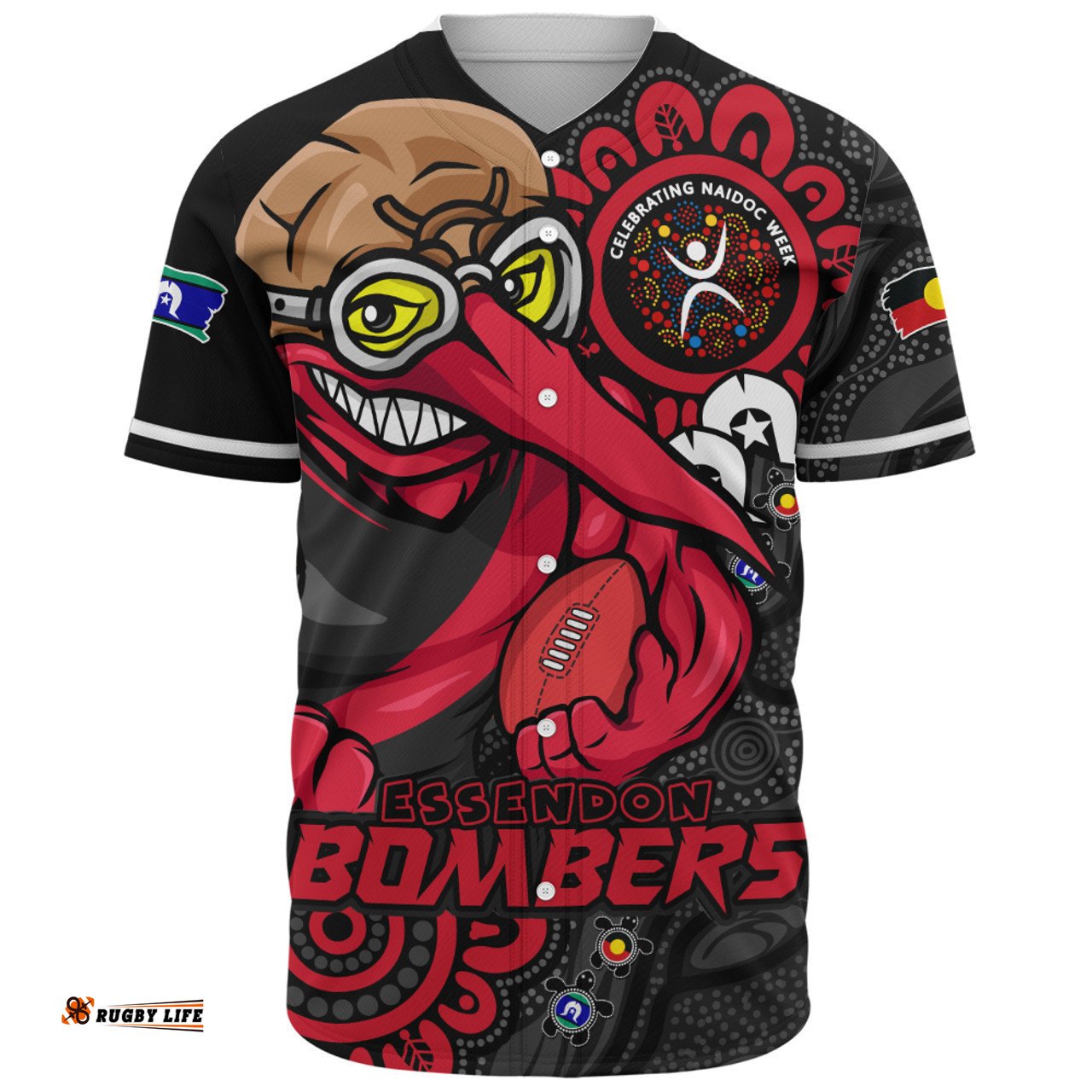 Amazing Aussie Essendon Power Through Generations NAIDOC Edition Baseball Shirt