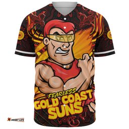 Amazing Aussie Gold Coast SUNS Spirit Warriors Of The Game Baseball Shirt