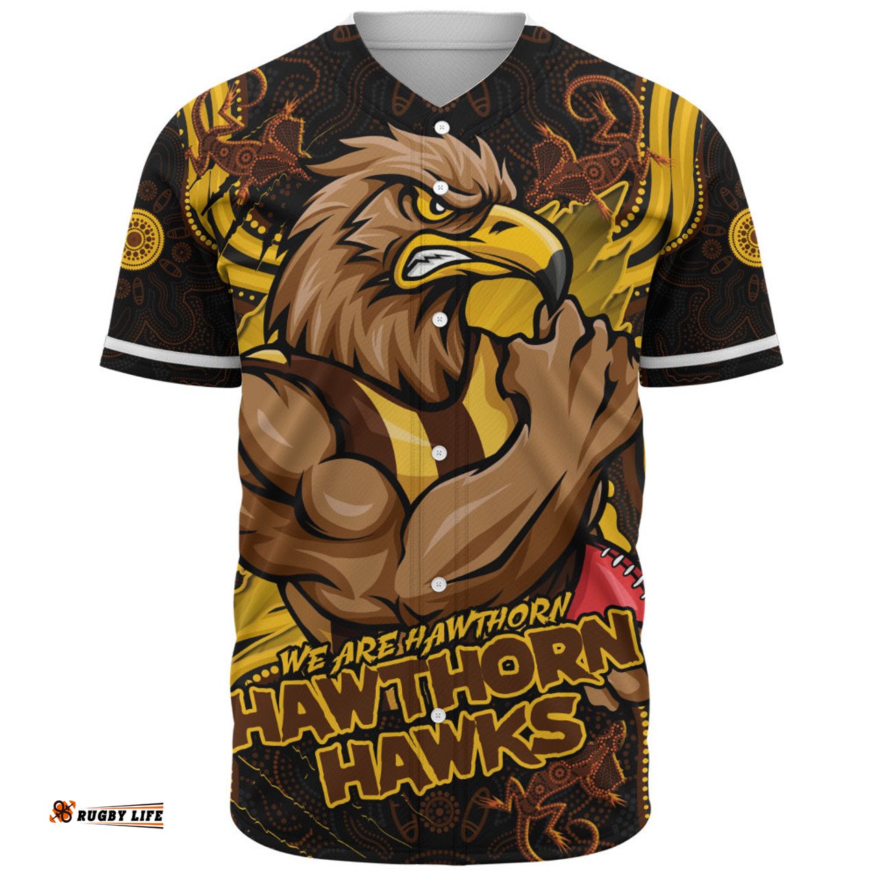 Amazing Aussie Hawthorn Spirit Warriors Of The Game Baseball Shirt