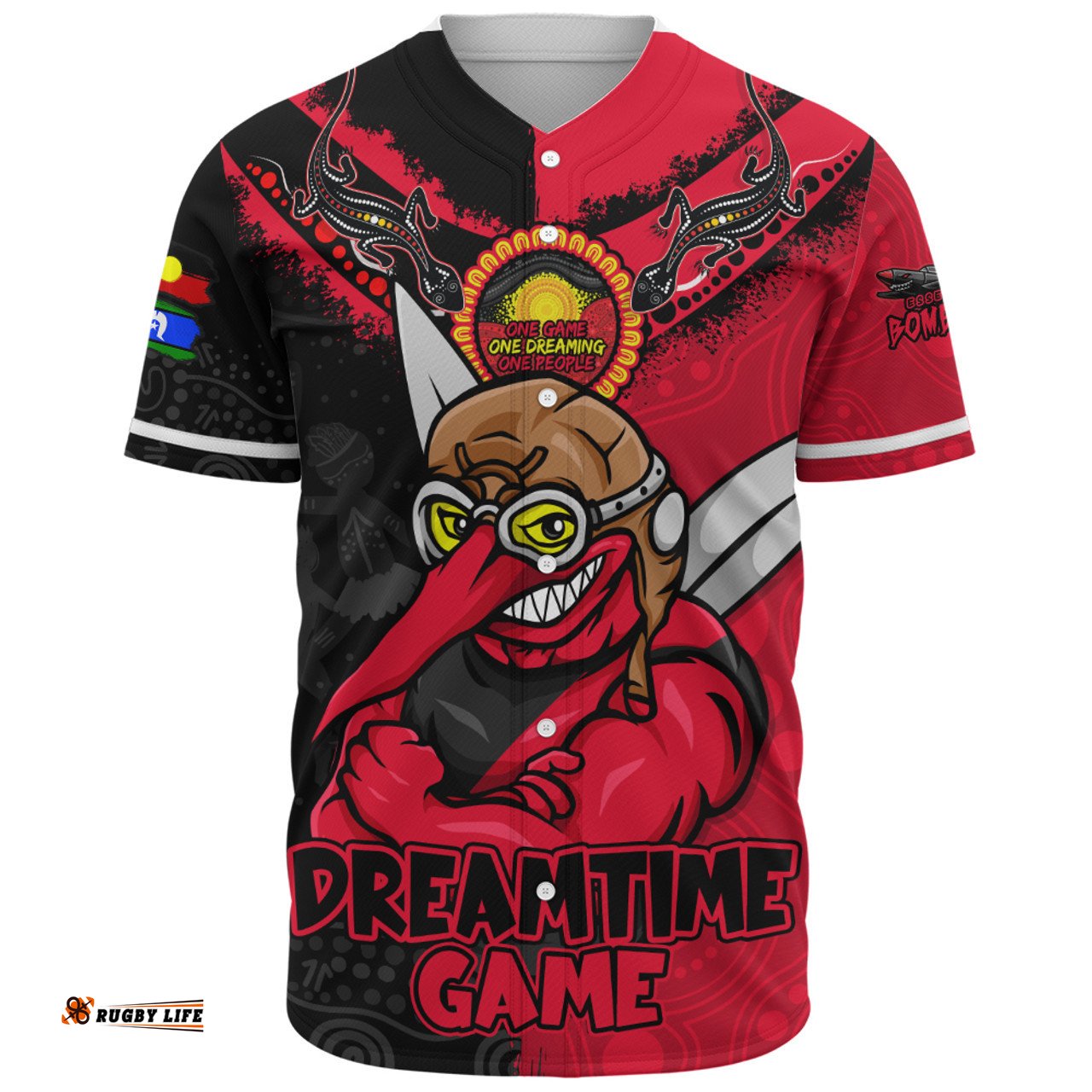 Amazing Aussie Essendon Dreamtime Warriors Of Culture Baseball Shirt