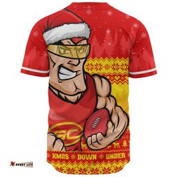 Amazing Aussie Gold Coast SUNS Merry Christmas Down Under Footy Power Style Baseball Shirt