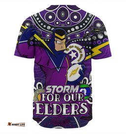 Amazing Aussie Melbourne Storm Naidoc Week Custom Melbourne Storm For Our Elders Baseball Shirt
