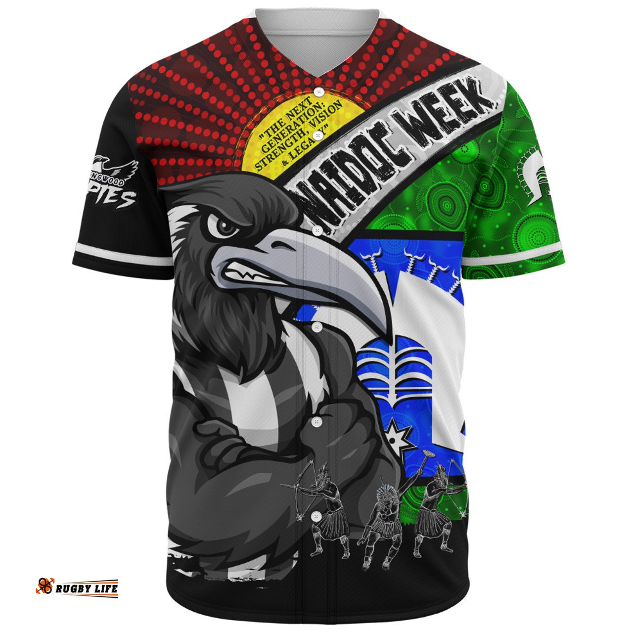 Amazing Aussie Collingwood NAIDOC Week Pride Edition Baseball Shirt