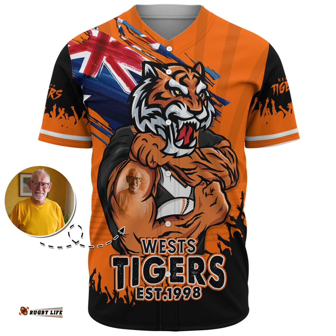 Amazing Aussie Wests Tigers Heart Of A Fighter Tough And Fearless Baseball Shirt