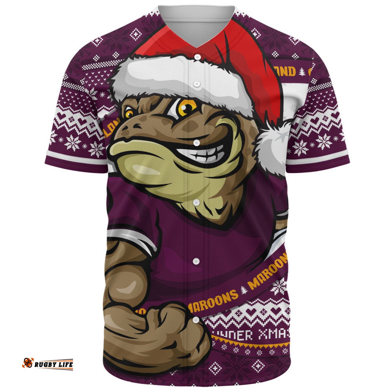 Amazing Aussie Queensland Maroons Ugly Knit Style For Christmas Game Fans Baseball Shirt