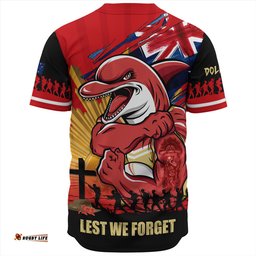 Amazing Aussie Redcliffe Dolphins Fearless ANZAC Defender Baseball Shirt