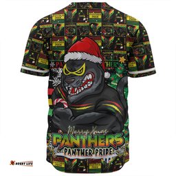 Amazing Aussie Penrith Panthers Merry Ugly Christmas Comic Style Baseball Shirt