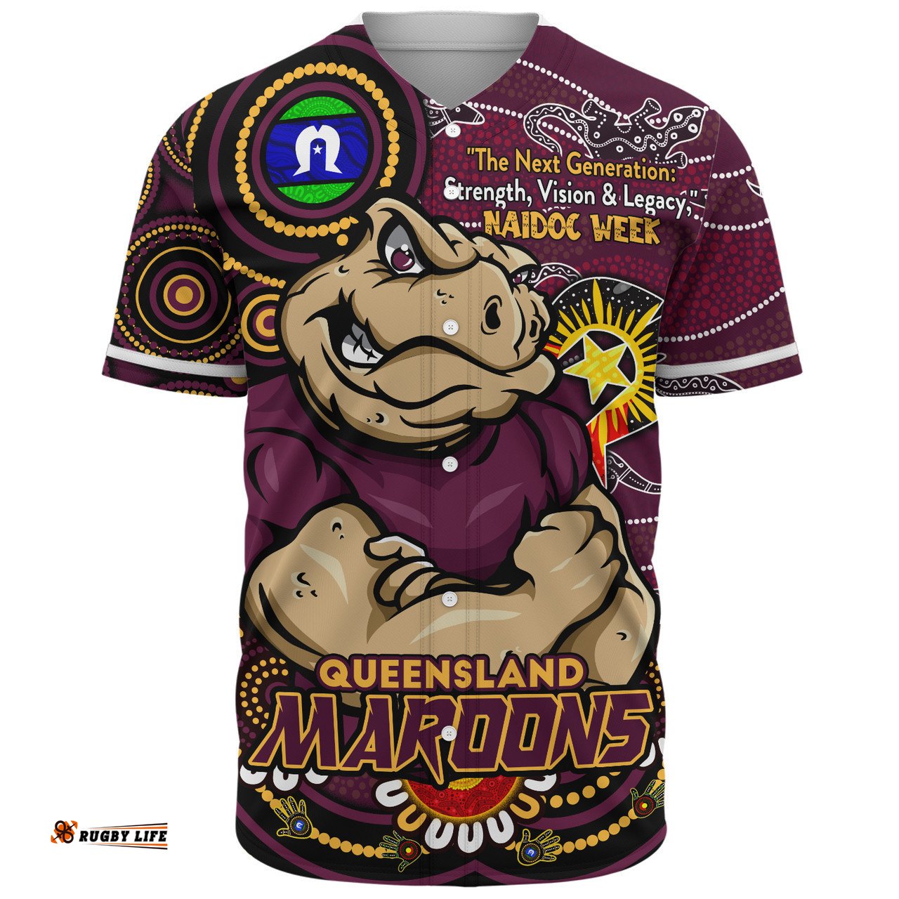 Amazing Aussie Queensland Maroons Spirit Of NAIDOC Series Baseball Shirt