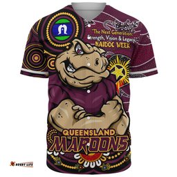 Amazing Aussie Queensland Maroons Spirit Of NAIDOC Series Baseball Shirt