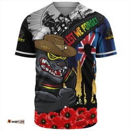 Amazing Aussie Penrith Panthers United In Spirit Anzac Day Tribute Baseball Shirt