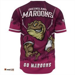 Amazing Aussie Queensland Maroons Strong Fighting Flame Go Maroons Baseball Shirt