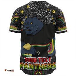 Amazing Aussie Penrith Panthers Custom Custom With Aboriginal Inspired Style Of Dot Painting Patterns  Baseball Shirt