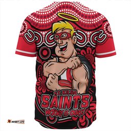 Amazing Aussie St Kilda Aboriginal Inspired Tough Fan Football For Life Baseball Shirt