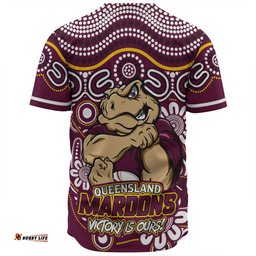 Amazing Aussie Queensland Maroons Aboriginal Inspired Tough Fan Rugby For Life Baseball Shirt