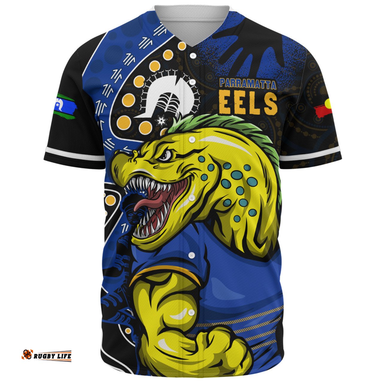 Amazing Aussie Parramatta Eels NAIDOC Indigenous Warrior Spirit Baseball Shirt