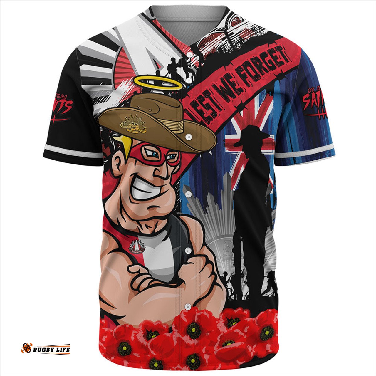 Amazing Aussie St Kilda Anzac Day Honor United In Spirit Baseball Shirt