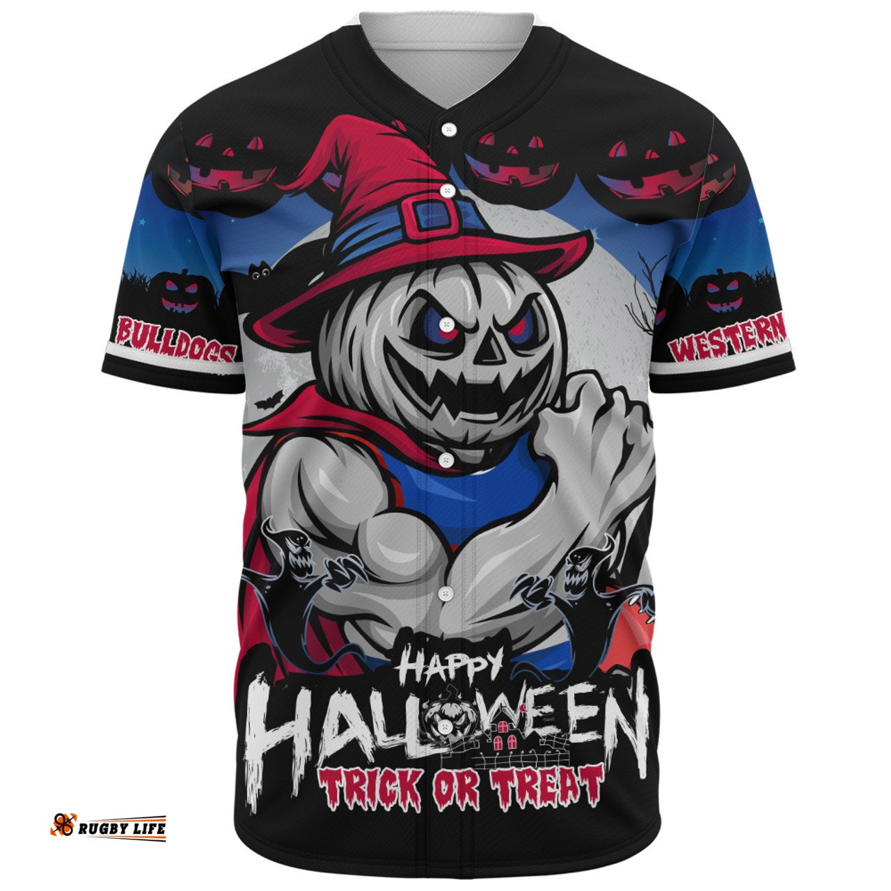 Amazing Aussie Western Bulldogs Dark Pumpkin Halloween Spirit Baseball Shirt