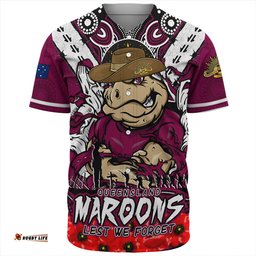 Amazing Aussie Queensland Maroons Ripped Legacy Of The Game The ANZAC Spirit Lives On Baseball Shirt
