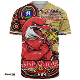 Amazing Aussie Redcliffe Dolphins Spirit Of NAIDOC Series Baseball Shirt