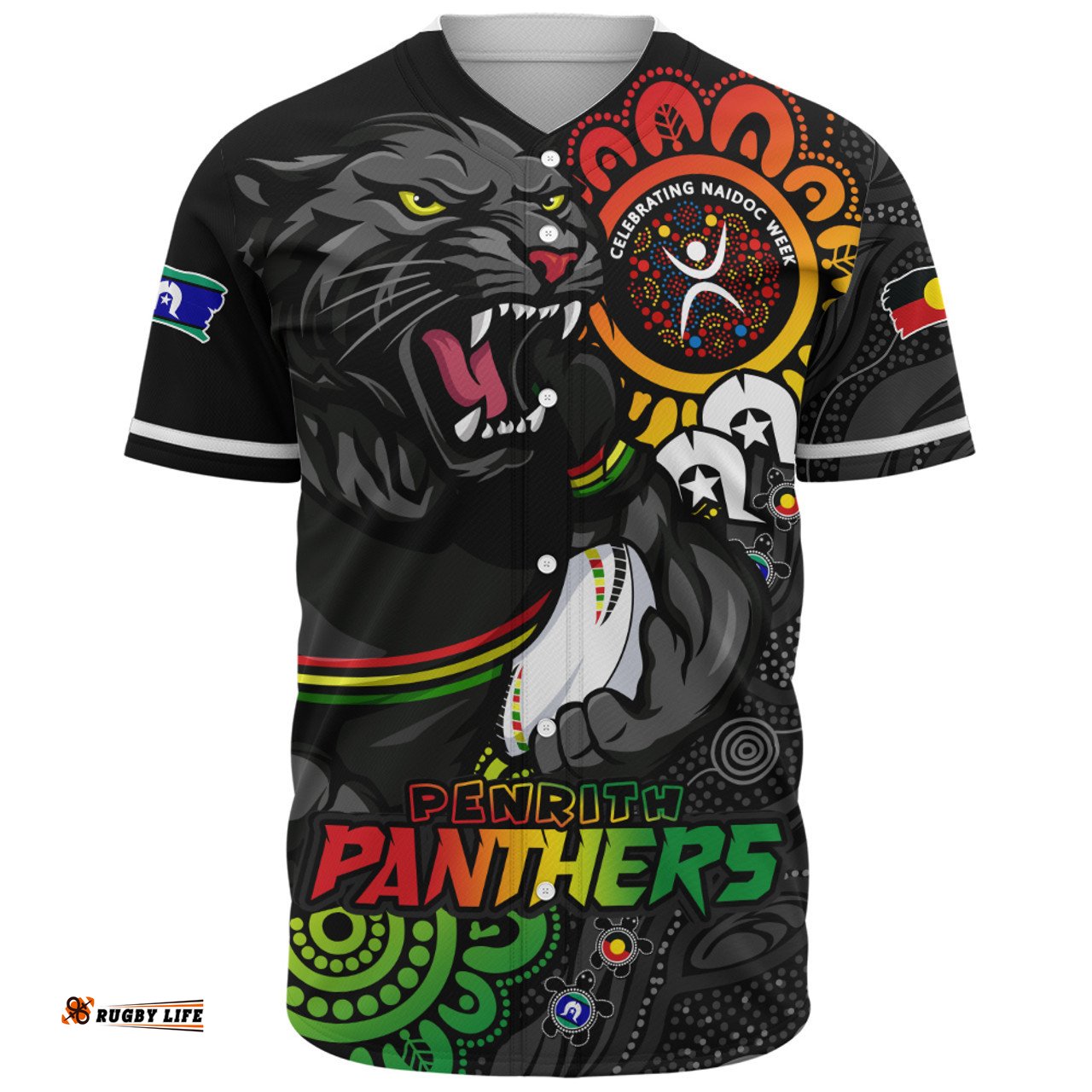 Amazing Aussie Penrith Panthers Power Through Generations NAIDOC Edition Baseball Shirt