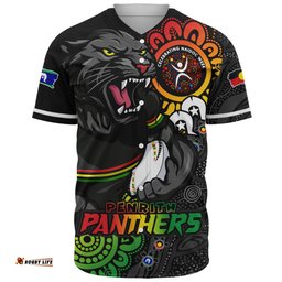 Amazing Aussie Penrith Panthers Power Through Generations NAIDOC Edition Baseball Shirt