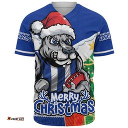 Amazing Aussie North Melbourne Santa Scoring Touchdown On Christmas Game Day Baseball Shirt