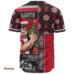 Amazing Aussie St Kilda Merry Christmas Knit Style Festive Spirit Baseball Shirt
