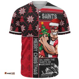 Amazing Aussie St Kilda Merry Christmas Knit Style Festive Spirit Baseball Shirt