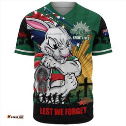 Amazing Aussie South Sydney Rabbitohs Fearless ANZAC Defender Baseball Shirt