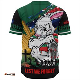 Amazing Aussie South Sydney Rabbitohs Fearless ANZAC Defender Baseball Shirt