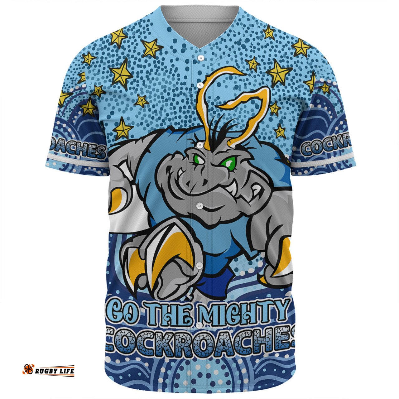 Amazing Aussie New South Wales Cockroaches Custom Custom With Aboriginal Inspired Style Of Dot Painting Patterns  Baseball Shirt