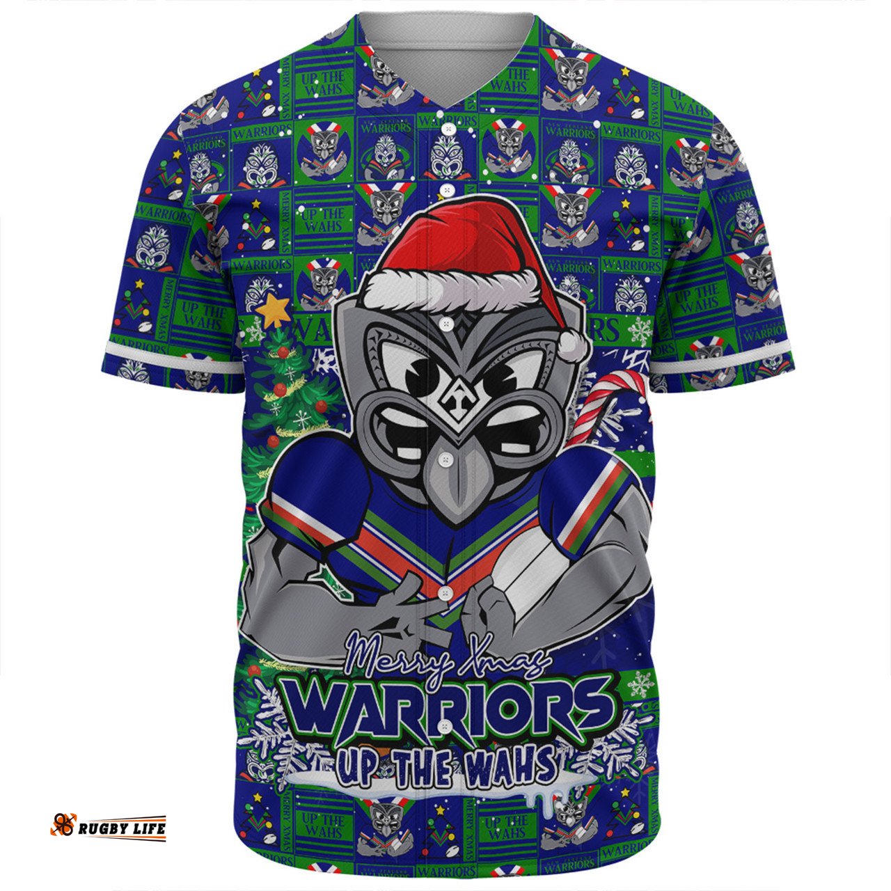 Amazing Aussie New Zealand Warriors Merry Ugly Christmas Comic Style Baseball Shirt