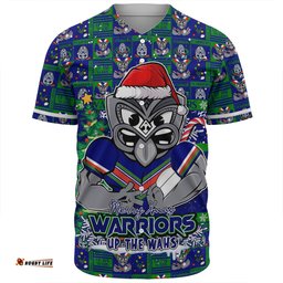 Amazing Aussie New Zealand Warriors Merry Ugly Christmas Comic Style Baseball Shirt