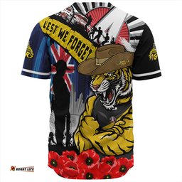 Amazing Aussie Richmond Anzac Day Honor United In Spirit Baseball Shirt