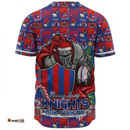 Amazing Aussie Newcastle Knights Merry Ugly Christmas Comic Style Baseball Shirt