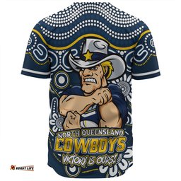 Amazing Aussie North Queensland Cowboys Aboriginal Inspired Tough Fan Rugby For Life Baseball Shirt