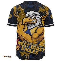 Amazing Aussie West Coast Eagles Spirit Warriors Of The Game Baseball Shirt
