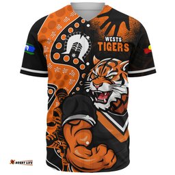 Amazing Aussie Wests Tigers NAIDOC Indigenous Warrior Spirit Baseball Shirt