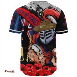 Amazing Aussie Newcastle Knights United In Spirit Anzac Day Tribute Baseball Shirt